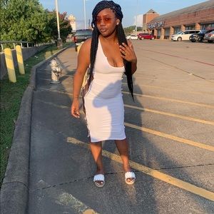 White safety pin dress 🤍